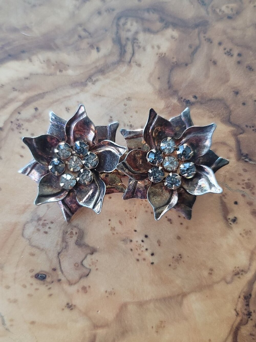 Retro Sterling & Rhinestone Pendant/brooch
